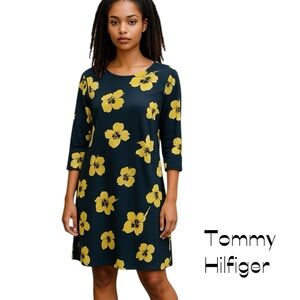 Tommy Hilfiger Black Yellow Floral Dress Size 10